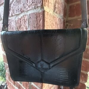 Vintage Leather Yves Saint Laurent Black Crossbody Bag